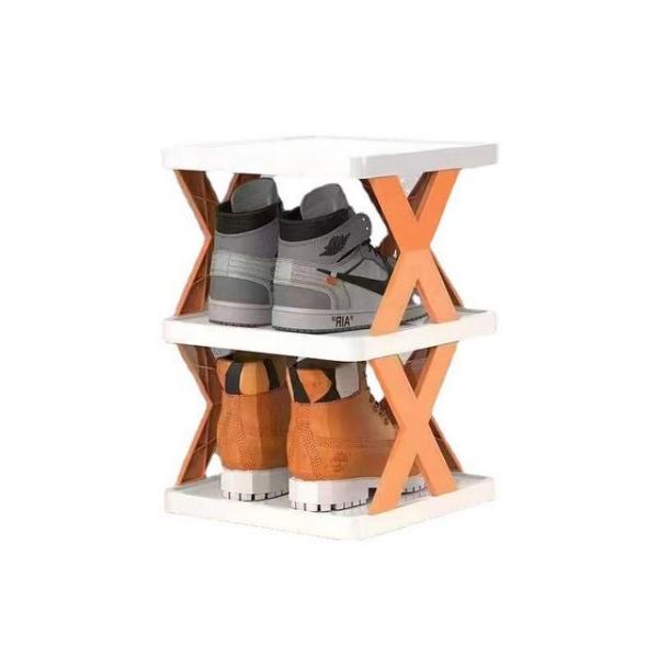 오렌지 3단 신발 정리 신발랙 정리대 원룸 운동화