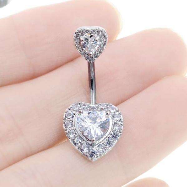 식스미 하트 배꼽 피어싱 2종