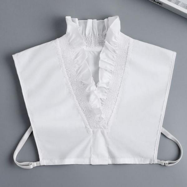 브이넥 러플 포인트 페이크 카라 레이어드 카라