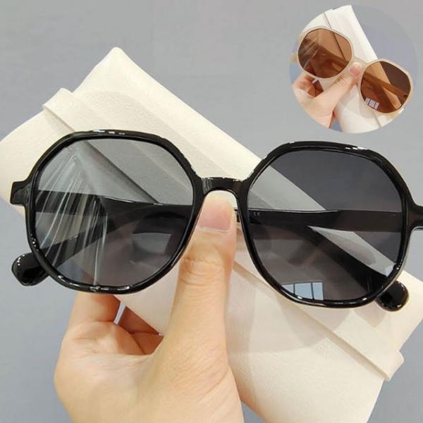 남녀공용 육각 뿔테 패션 선글라스 UV400 햇빛 차단