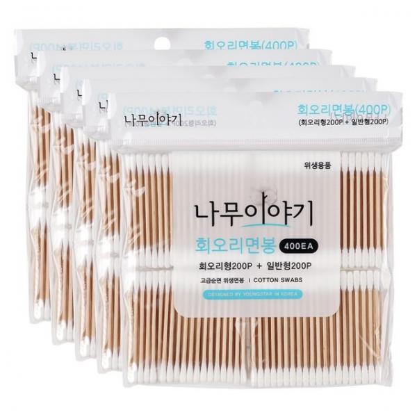 회오리 면봉 400p 5개 세트