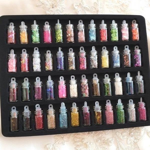 네일샵 글리터 스팽글 파츠 48색 세트 네일아트