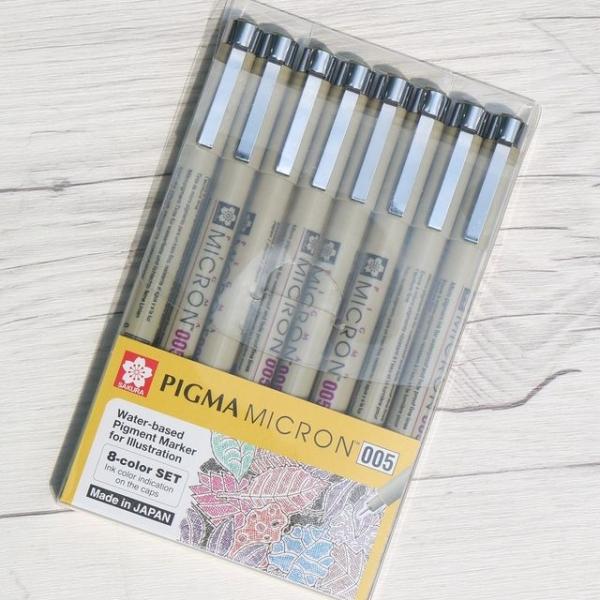 사쿠라 피그마 마이크론 시리즈 0.2mm 8색세트