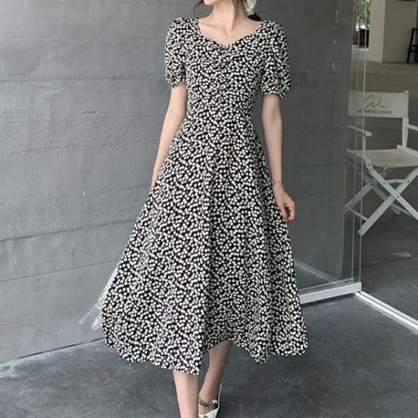 가슴셔링 여름 원피스 휴양지 바캉스 반팔 롱 원피스