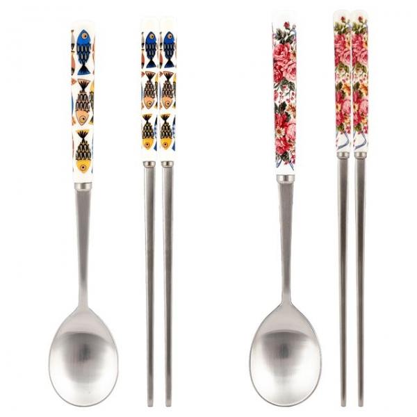 블루피쉬 허니문로즈 도자기 수저