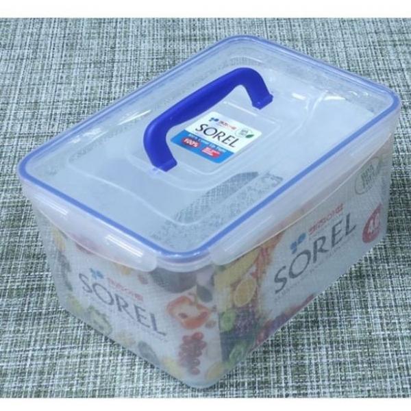 밀폐 용기 반찬통 냉장고 정리 보관통 직사각 4L