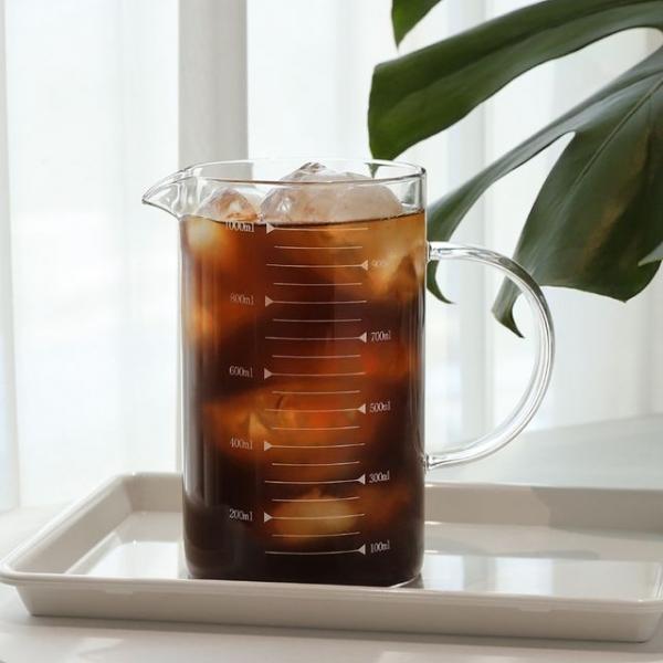 저그 손잡이 다용도 내열유리 계량컵 1000ml