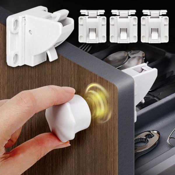 자석잠금장치4P세트 서랍 문열림방지 안전문고리 고정