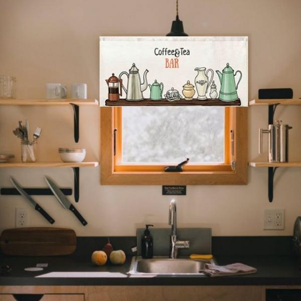 다용도 주방 문 창문 선반 패브릭 가리개 가림막 바란