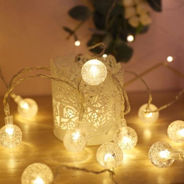 LED 버블 앵두 전구 80구 10m (건전지타입)