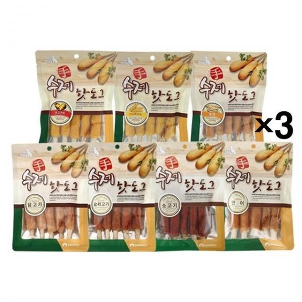 펫스토리 수제 핫도그 100gX3 고기말이 영양 애견간식