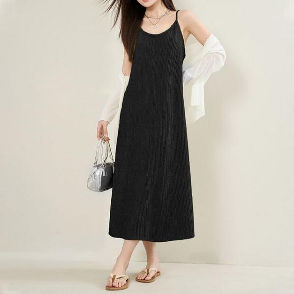 플 끈나시 원피스 2color LM-0664