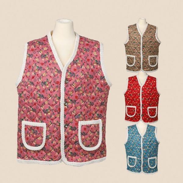 촌캉스 캠핑 융기모 누빔 조끼 4color