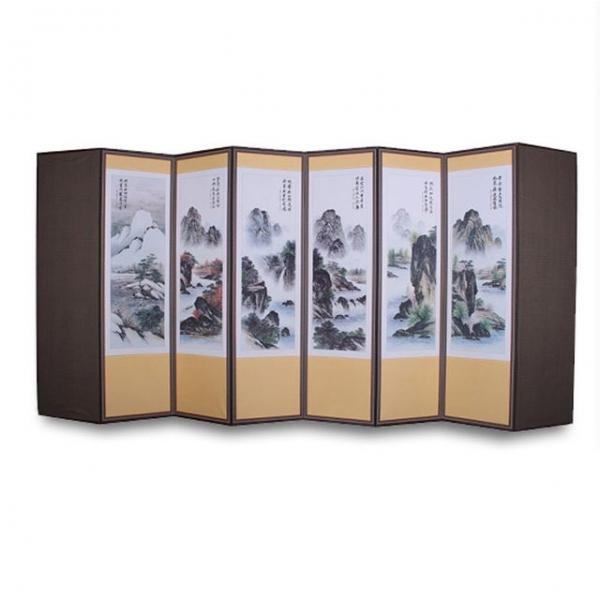 (두레공예사) 추사글씨 산수화 8폭 병풍 (커버포함)
