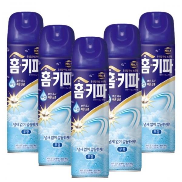 홈키파 모기약 스프레이 수성 에어졸 무향 500ml 5개