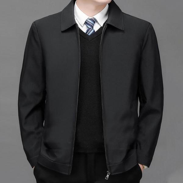 남성 Fashion카라 짚업 자켓 정장핏 블랙 네이비