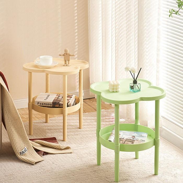 럭키 클로버 2단 조립선반 3color / 간편조립 다용도 인테리어