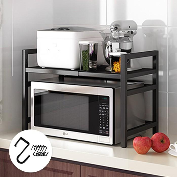 넓이 높이 조절식 전자레인지 선반 / 맘마존 밥솥 선반 주방 수납 정리대 다용도 거치대