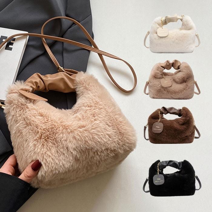 소프트 퍼 미니 토트백(4color)/페이크퍼 크로스백 미니핸드백