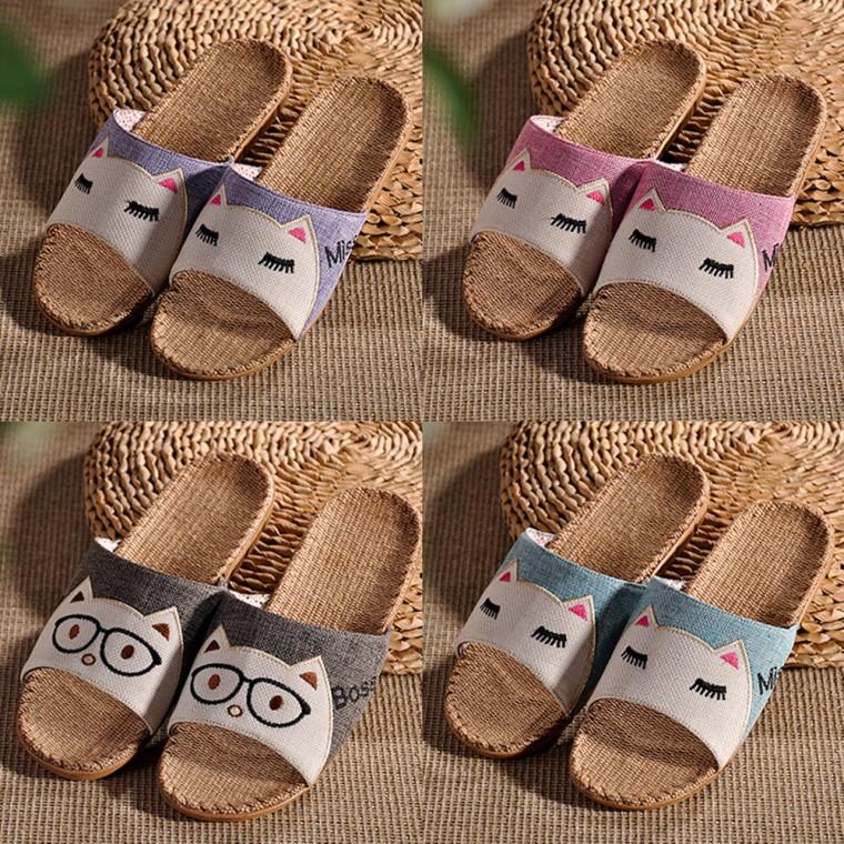 런칭특가 뽀송뽀송 왕골 슬리퍼 린넨 샌들 남성 여성 사무실 여름 슬리퍼 실내화 거실화