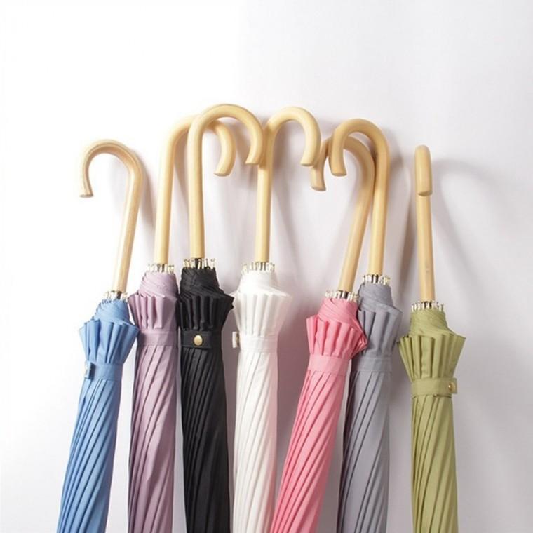 런칭특가 우드핸들 장우산 16K 방풍 자동우산 나무손잡이 복고풍 우산 양산