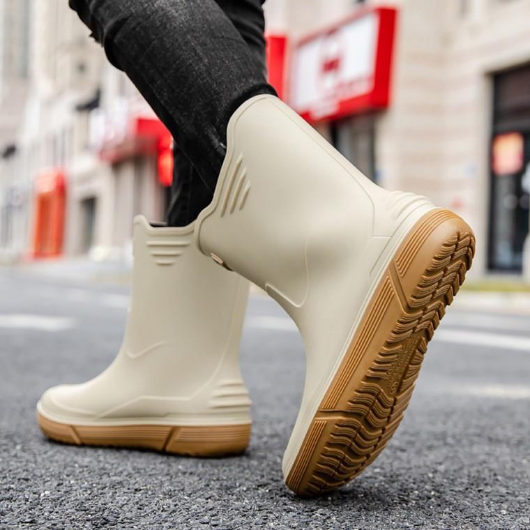 런칭특가 고급 남성 미들 레인부츠 발목 캠핑 낚시 식당 주방 장화 신발 작업화 11