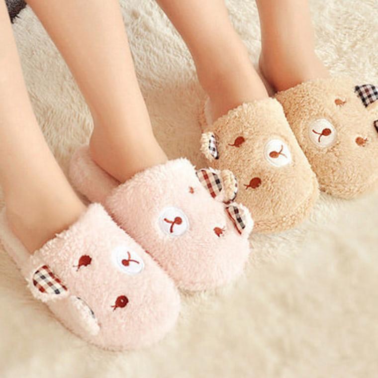 잔량특가 곰돌이 여성 털슬리퍼 털실내화 겨울 실내 슬리퍼 거실 실내화 거실화