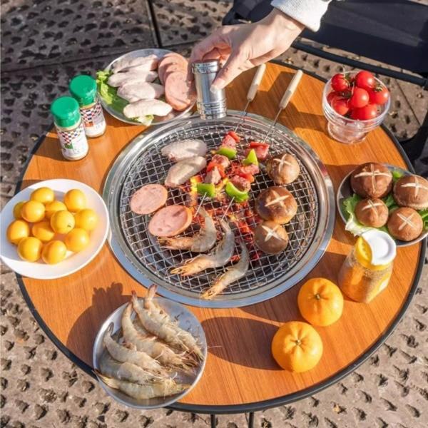 다기능 원형화로테이블 보조테이블세트