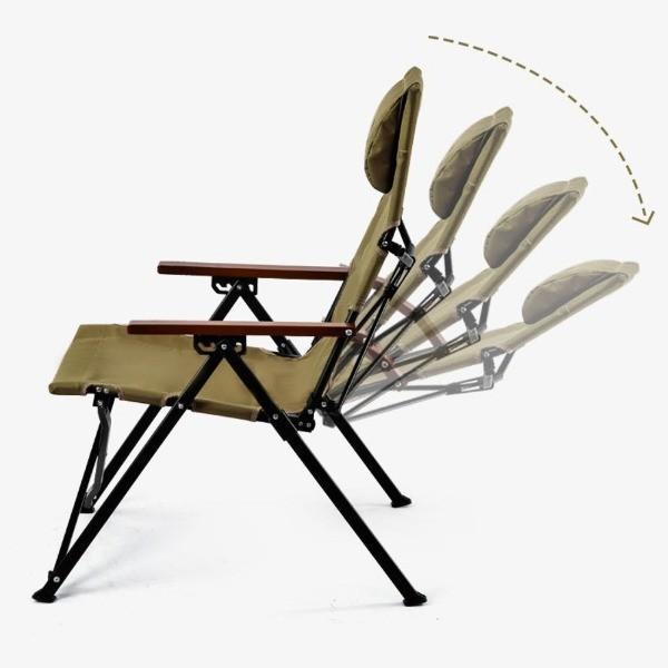 캠핑 낮잠 리클라이너 와이드 체어 4단 조절 배게