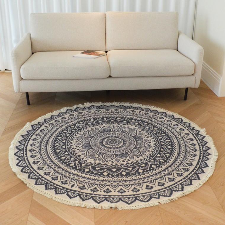 다세코 92cm 페르시안 바닥매트 빈티지 원형러그 거실 소파 홈데코 인테리어 카페트 발매트