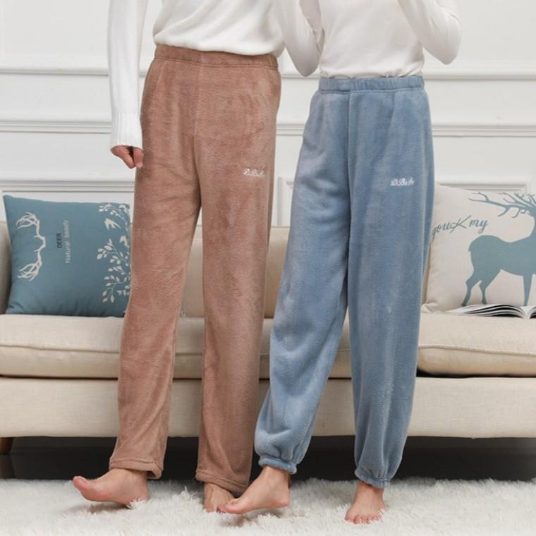 극세사 수면잠옷 남성용 여성 수면바지 겨울 극세사 겨울 커플 파자마