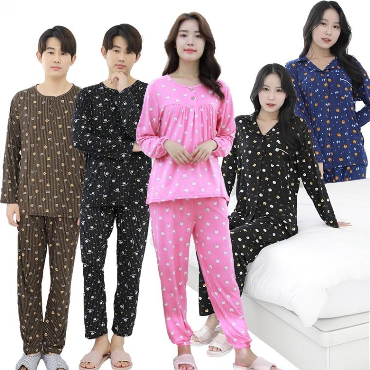 피치커플잠옷 피치잠옷 마약잠옷 사계절 면 커플 홈웨어 동물 캐릭터 파자마 세트 잠옷