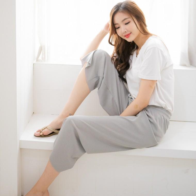 골지 통바지 봄바지 9부 와이드 여자팬츠