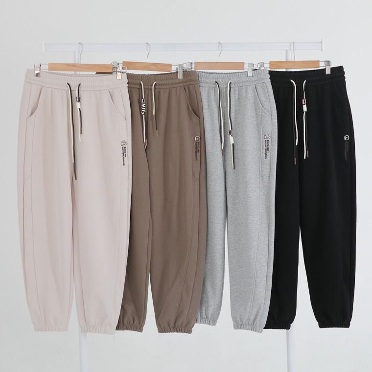 스웨트 조거 팬츠 여성 봄 가을 트레이닝 추리닝 포인트 자수 바지