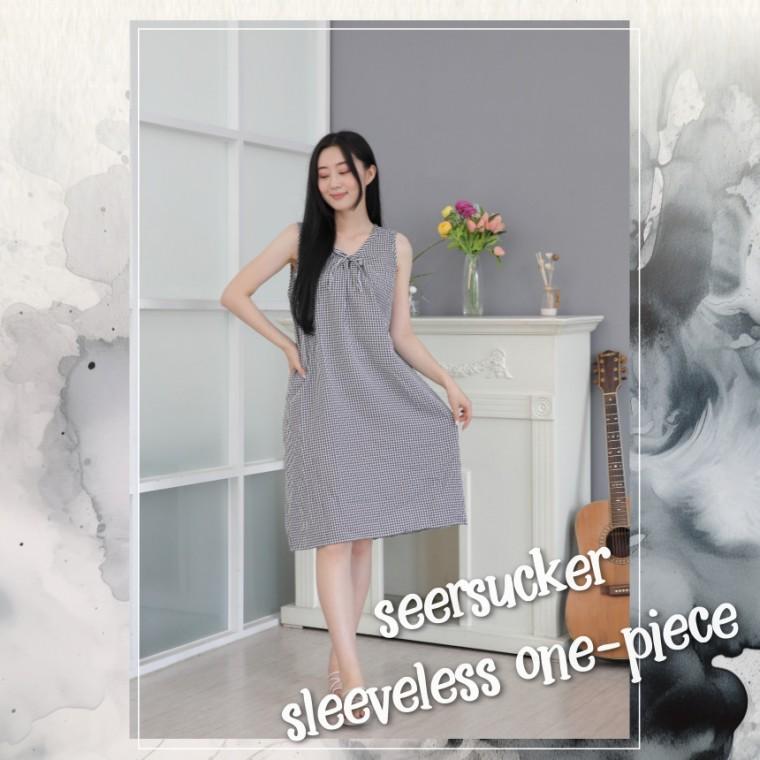 여름 지지미 나시 원피스 홈웨어 파자마 홈드레스