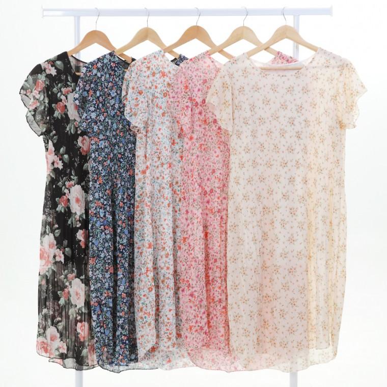 여름 플라워 시폰 원피스 / 여성 꽃무늬 쉬폰 여성원피스