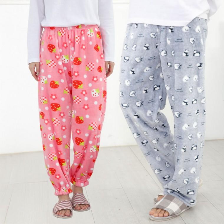 (2025년 생산) 캐릭터 극세사 울트라 수면바지 남성용 여성 수면잠옷 겨울 파자마