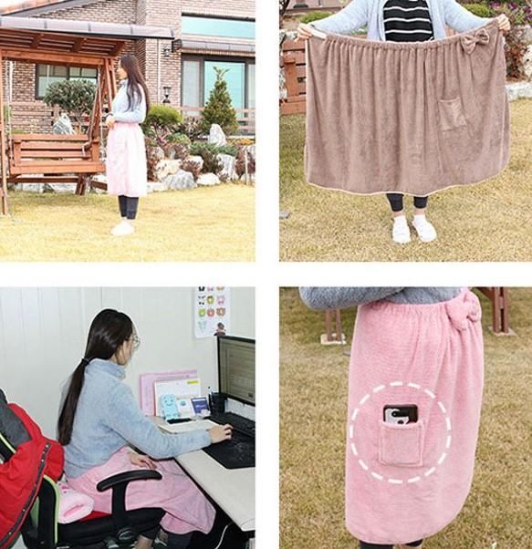 [미르] 고급 리본치마담요 무릎담요 치마담요 사무실