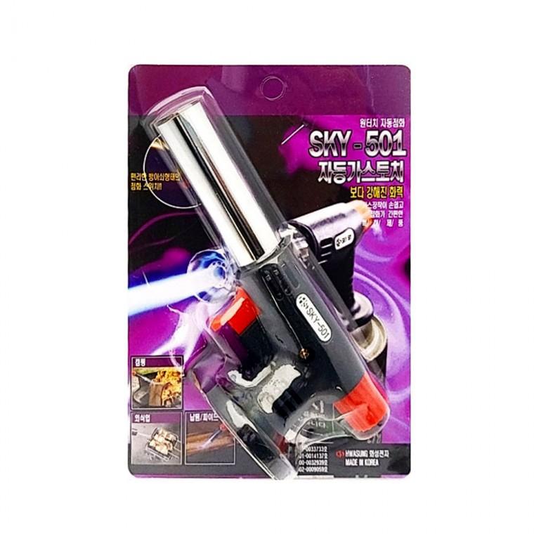 [미르]국산 원터치 자동점화 가스토치 캠핑 가정용 바베큐 점화 토치