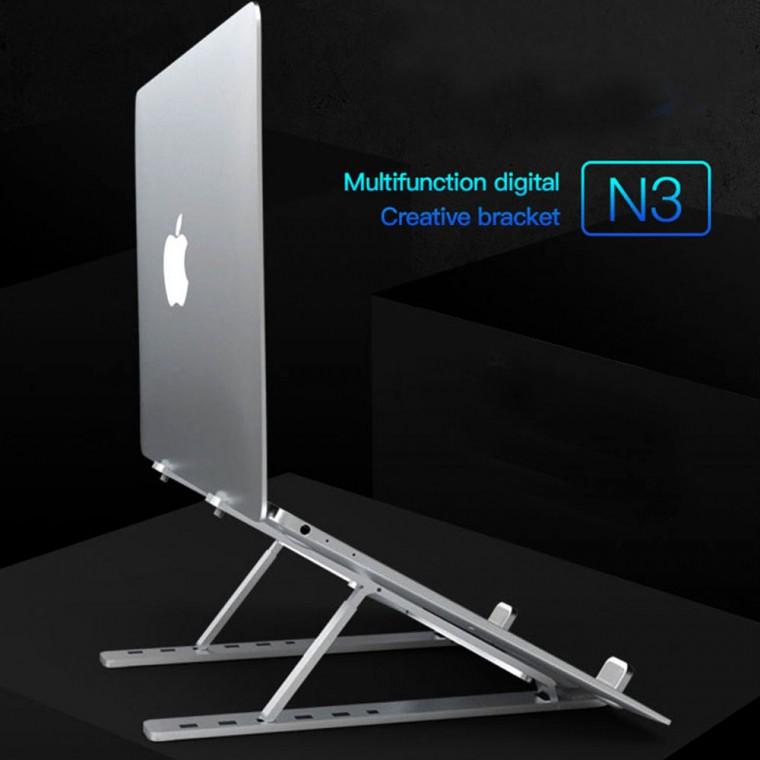 [미르]알루미늄 휴대용 접이식 노트북거치대 노트북 받침대 태블릿 거치대 보관용 파우치 사은품