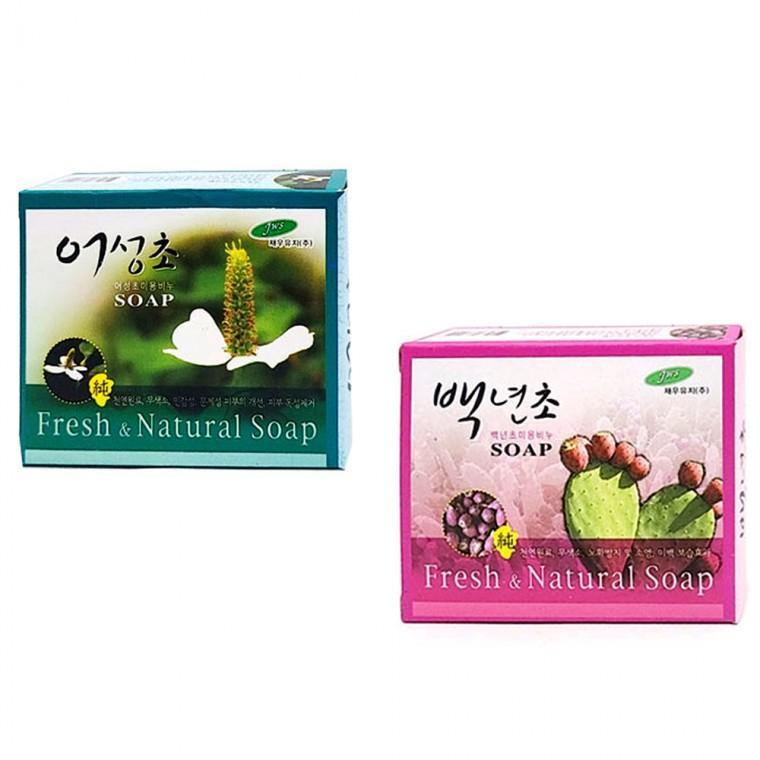 [미르]재우 어성초 백년초 미용비누 세수비누 내츄럴 비누