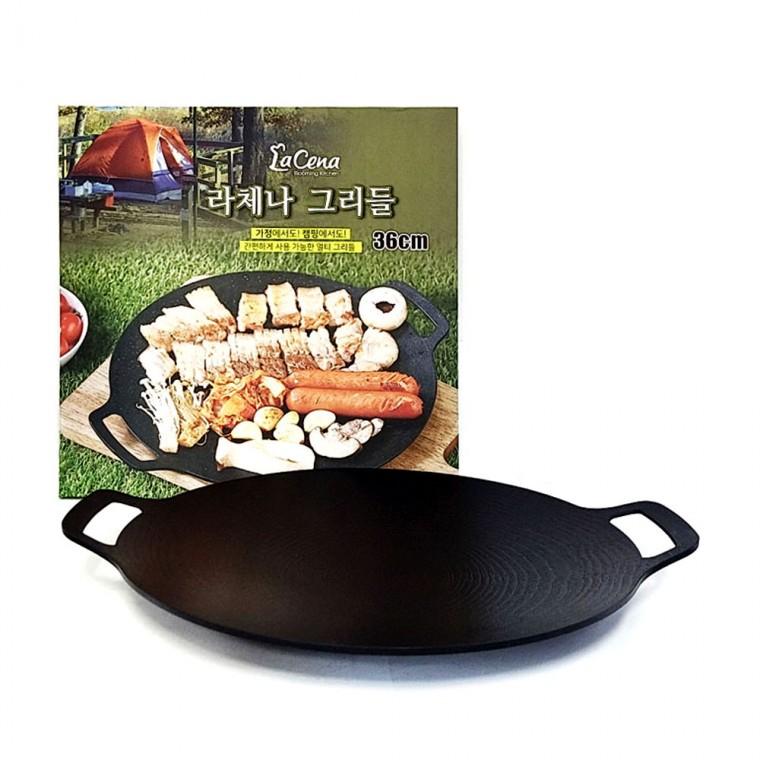 단가인하 국산 Lacena 그리들 가정 캠핑용 인덕션 멀티 그리들 후라이팬 냄비 36cm