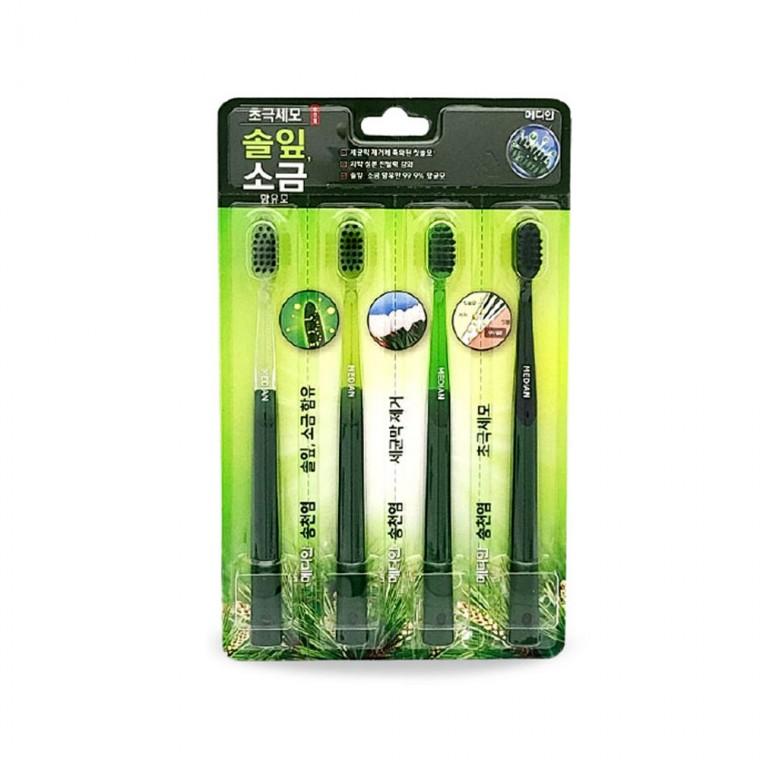 [미르]메디안 송천염 칫솔 미세모 초극세사모 4개입