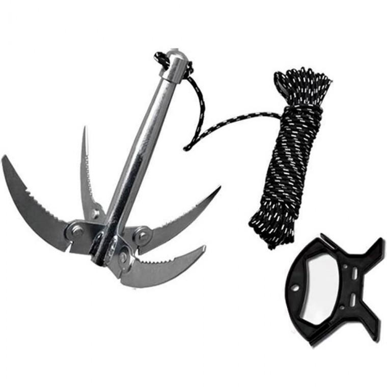 업그레이드 휴대용 접이식 수초제거기 손잡이 로프 세트 낚시 필수품 수초제거 낚시용품