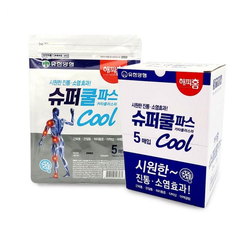 유한양행 해피홈 슈퍼 쿨파스 5매입 붙이는 파스
