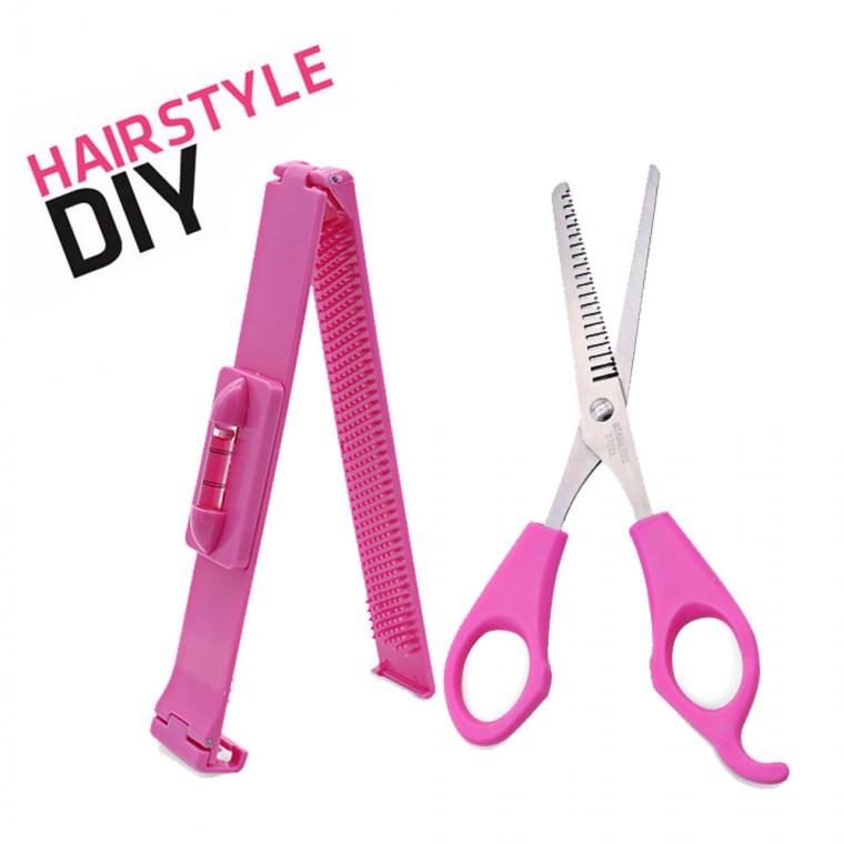 셀프 앞머리 자르기 헤어 컷팅툴세트 클립자 가위 틴팅 미용가위 숱가위