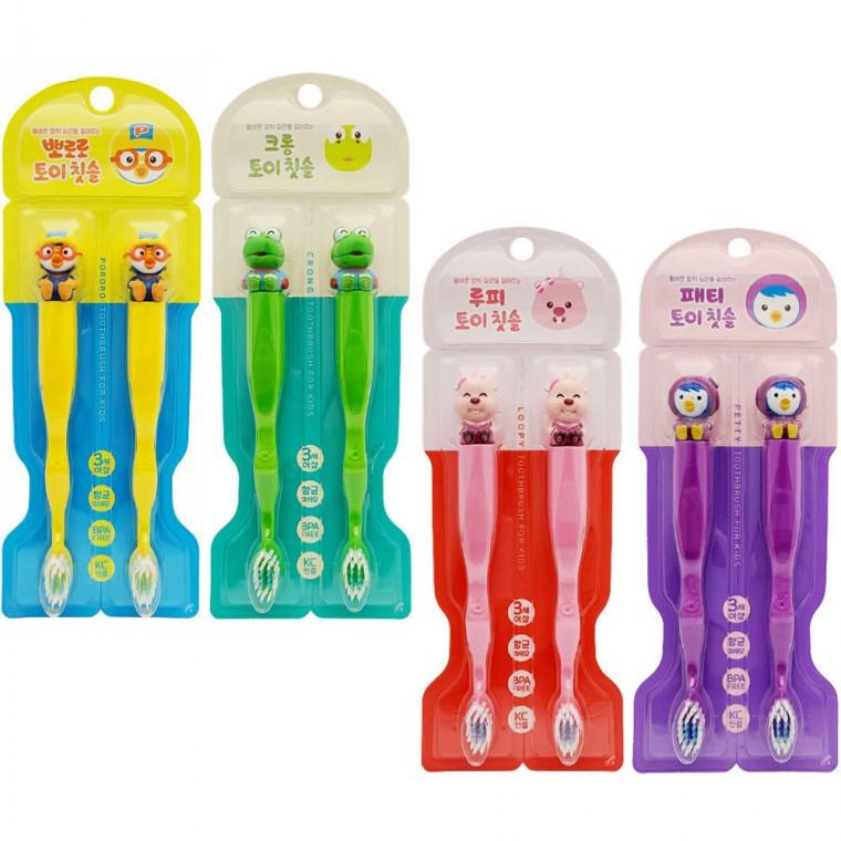 [미르]올바른 양치습관 뽀로로 토이칫솔2개세트 어린이 아동 치솔 칫솔