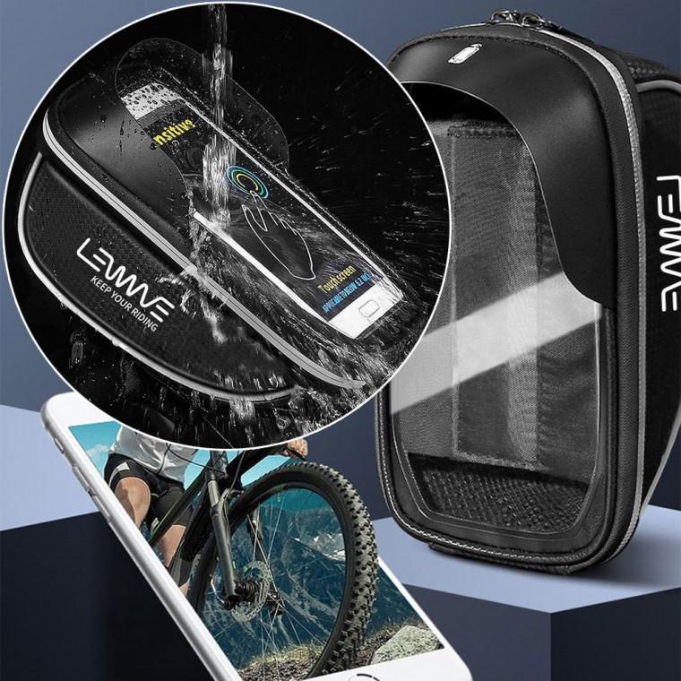 정품 런웨이브 자전거 탑튜브 핸드폰 가방 수납가방 거치대 스마트폰 터치스크린 방수 포켓