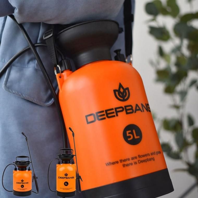 DEEPBANG 고압분사 압축분무기 스프레이 3리터 5리터 2가지모드 분사건 1.3미터 호스 포함 세차 소독 원예
