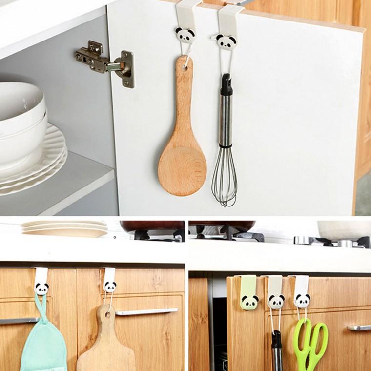 2P 다용도 팬더 싱크대 문걸이 고리 주방 수납 걸이